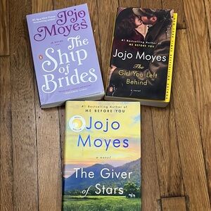 Jojo Moyes Book Set - Purple, Yellow, Green Covers